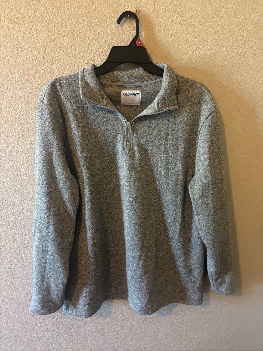 Old Navy Men's Heather Light Gray Half-Zip Sweater Pullover